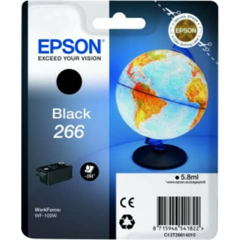 Original Epson Tintenpatrone schwarz (C13T26614010,T266140,266,T2661,T26614010)