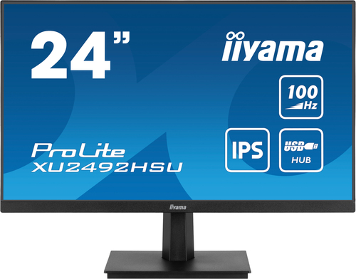 IIYAMA XU2492HSU-B6 60,96cm 24Zoll ETE IPS-panel 1920x1080 100Hz 250cd/m Speakers HDMI DisplayPort 0,4ms MPRT FreeSync USB-HUB
