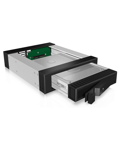 ICY BOX IB-129SSK-B Wechselrahmen fuer 3.5/2.5 SATA/SAS Festplatten Spezialgehaeuse aus Aluminium für bessere Kuehlung