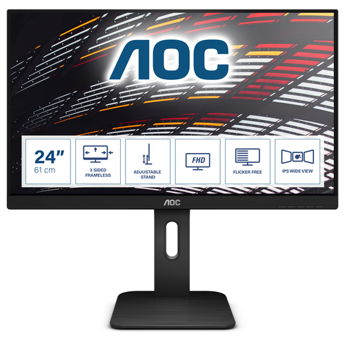 AOC X24P1 60,96cm 24Zoll display The 16:10 aspect ratio and 1920x1200 resolution sized 3-sides frameless
