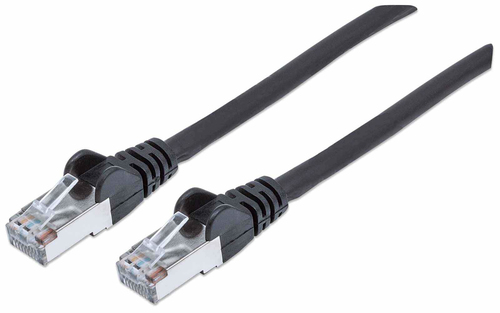 INTELLINET Cat6aPro Kabel Cat7 Rohkabel 0,5m schwarz RJ45 Vollkupfer LS0H halogenfrei AWG 26 vergoldete Kontakte 10 Gigabit