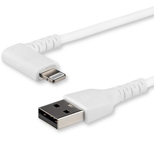 STARTECH.COM RUSBLTMM2MWR 2m abgewinkeltes Lightning- auf USB-Kabel - Robustes Apple MFi-zertifiziertes Kabel - Weiss