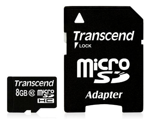 TRANSCEND Premium 8GB microSDHC UHS-I Class10 20MB/s MLC inkl. Adapter