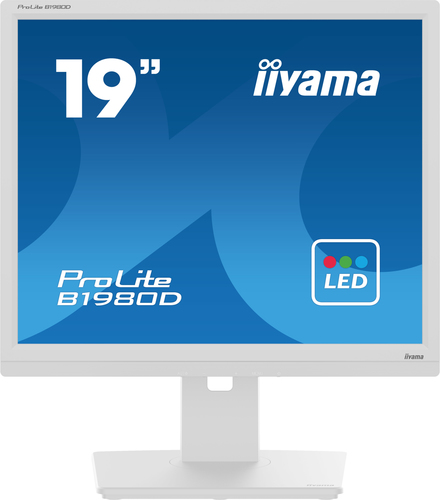 IIYAMA B1980D-W5 48,26cm 19Zoll WHITE TN-panel 1280x1024 13cm Height Adj. Stand Pivot VGA DVI 250cd/m 5ms
