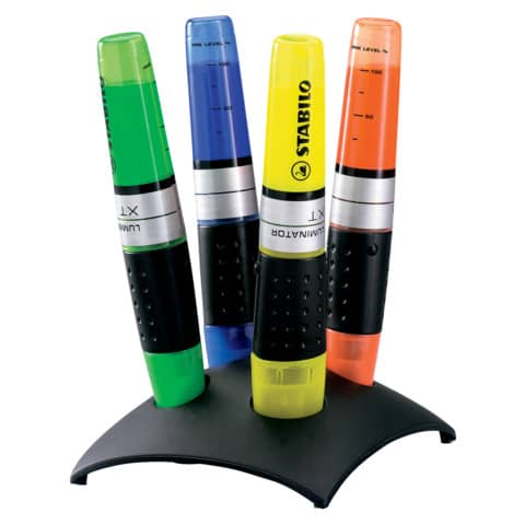 Textmarker - LUMINATOR - 4er Tischset - gelb, grün, royalblau, orange
