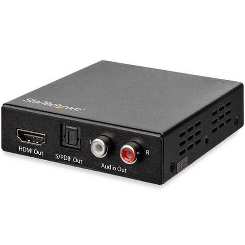 STARTECH.COM 4K HDMI Audio Extractor - 4K 60Hz - HDMI Audio De-Embedder - PDIF Toslink Optical Audio - Dual Cinch und HDMI Audio