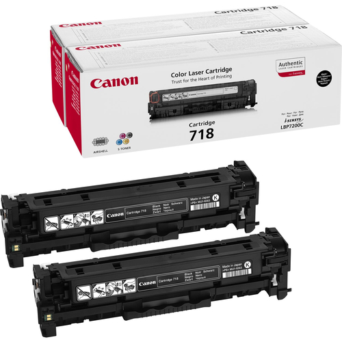 CANON 718 BK Toner schwarz Standardkapazität 3.400 Seiten 2er-Pack