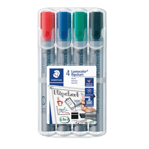 Lumocolor® 356 B flipchart marker - Keilspitze, 4 Farben sortiert