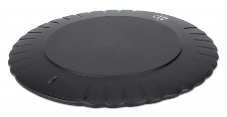 MANHATTAN Kabelloses Induktionsladegerät 5W Qi-zertifizierter Wireless Charger sichere Ladung mit 5 W 5 V/1 A rundes Ladepad schwarz