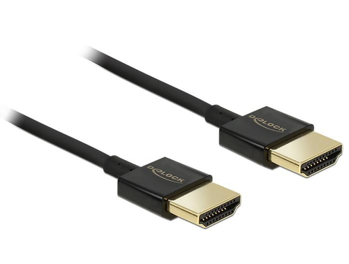 DELOCK Kabel High Speed HDMI mit Ethernet - HDMI-A Stecker > HDMI-A Stecker 3D 4K 3 m Aktiv Slim Premium