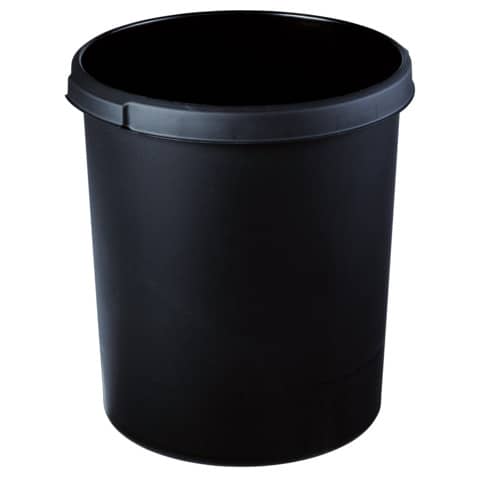 Papierkorb KLASSIK - 30 Liter, rund, 2 Griffmulden, extra stabil, schwarz
