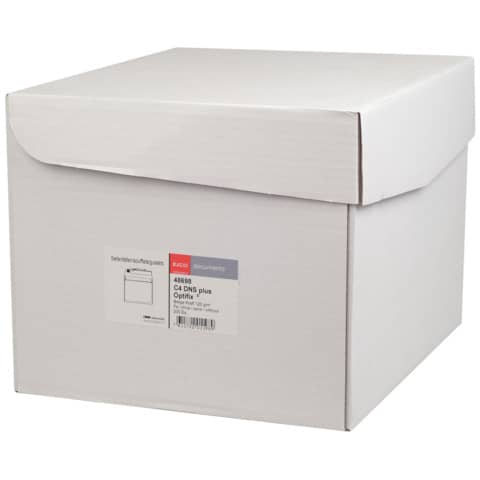 Faltentasche Office Box mit Deckel - C4, weiß, 20 mm Falte, haftklebend, ohne Fenster, 120 g/qm, 200 Stück