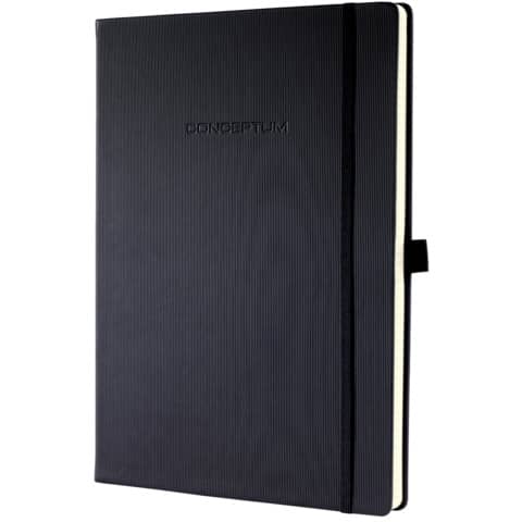Notizbuch Conceptum - A4+, liniert, 194 Seiten, schwarz, Hardcover