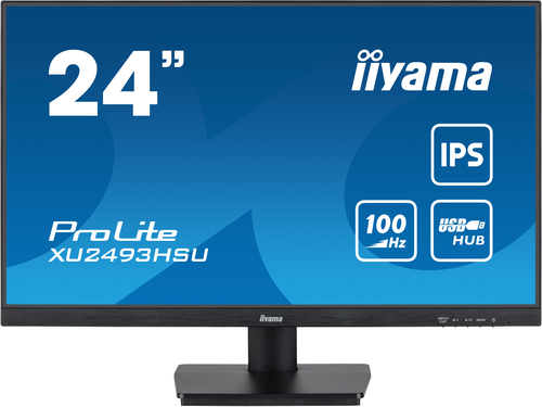 IIYAMA XU2493HSU-B6 60,96cm 24Zoll ETE IPS-panel 1920x1080 100Hz 1ms MPRT FreeSync 250cd/m Speakers HDMI DisplayPort USB-HUB