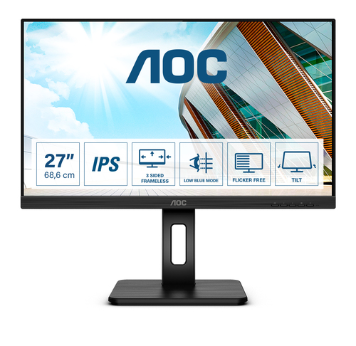AOC Q27P2Q 68,6cm 27Zoll QHD Monitor USB VGA DVI HDMI