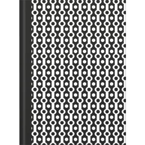 Notizbuch black&white collier - A5, Pünktchenlineatur, 96 Blatt