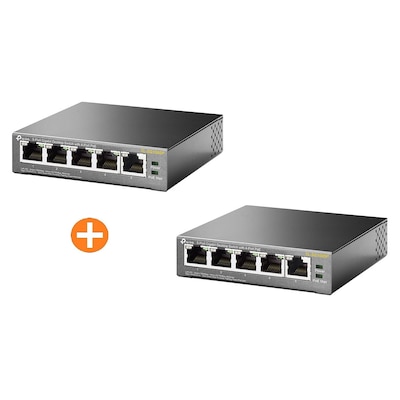 2x TP-LINK TL-SG1005P 5x Port Switch, Unmanaged, PoE