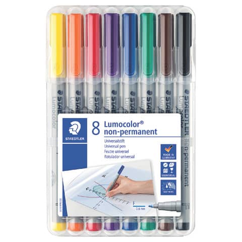 Feinschreiber Universalstift Lumocolor® - non-permanent, F, 8 Farben