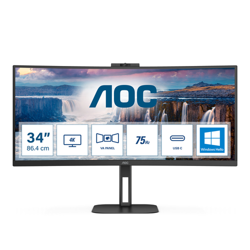 AOC CU34V5CW/BK 86,36cm 34Zoll monitor HDMI DP USB