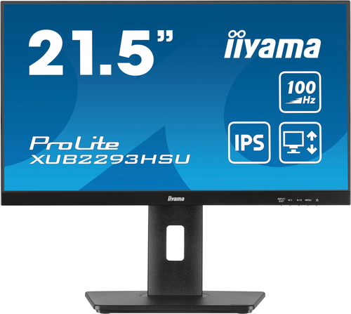 IIYAMA XUB2293HSU-B6 54,61cm 21,5Zoll ETE IPS FHD 100Hz 250cd/m2 1ms Speakers HDMI DP MPRT USB 2x2.0 FreeSync 15cm Height Adj.