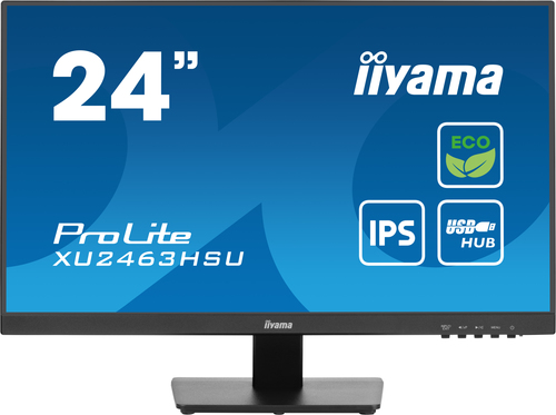 IIYAMA XU2463HSU-B1 60,45cm 23,8Zoll ETE IPS EyeComfort/EyeSafe 2.0 FHD 100Hz 250cd/m2 3ms Speakers HDMI DP GTG USB 2x 3.2 FreeSync