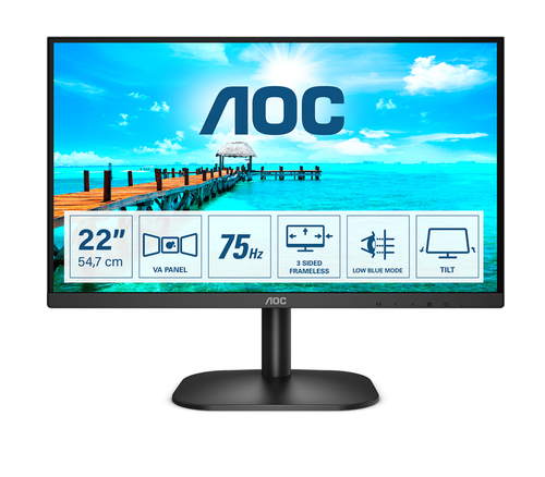 AOC 22B2H/EU LED Monitor 54.61cm 21,5Zoll Full HD 1080p VGA 60Hz HDMI 75 Hz