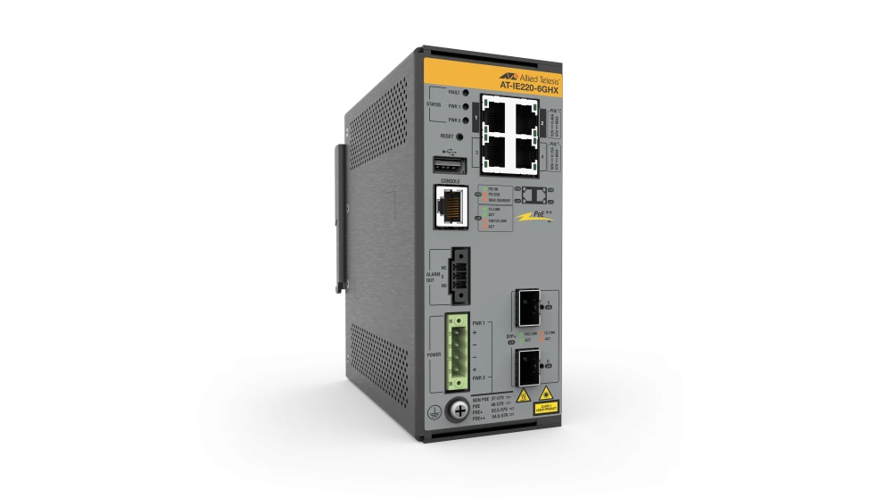ALLIED 4x10/100/1000T 2x1G/10G SFP+ Industrial Ethernet Layer 2+ Switch PoE++ Support