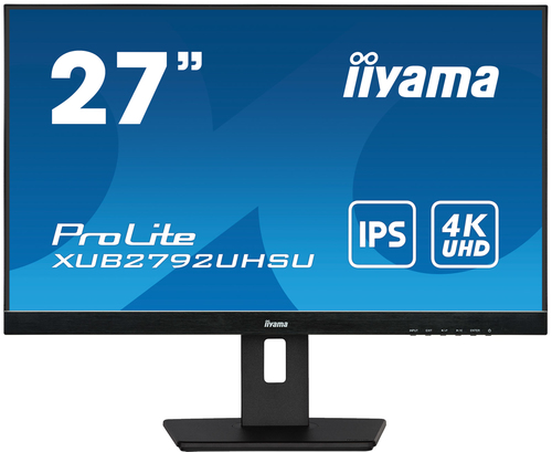 IIYAMA XUB2792UHSU-B5 68,58cm 27Zoll ETE IPS 3840x2160 UHD 300cd/m2 4ms HDMI DVI DP USB-HUB 2x3.0 Speakers 15cm height adj. stand