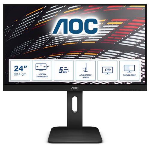 AOC 24P1 60,96cm 23,8Zoll IPS Full-HD 1920x1080 VGA DVI HDMI Displplay Port USB 3.0 Speaker Höhenverstellbar drehbar neigbar