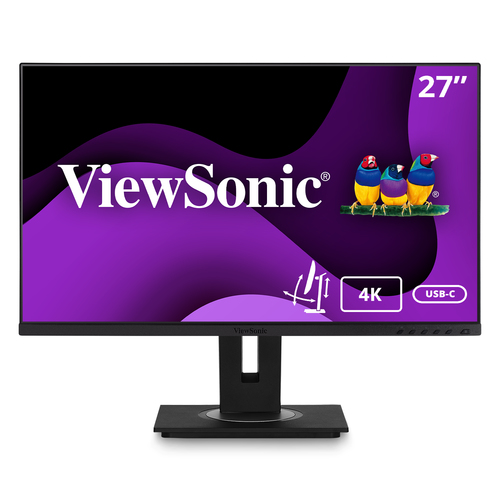 VIEWSONIC VG2756-4K 68,6cm 27Zoll 16:9 UHD 3840x2160 Frameless SuperClear IPS LED Monitor with 5ms, HDMI, DipsplayPort